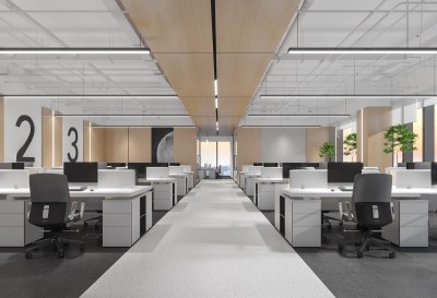 现代公共办公室3D模型下载